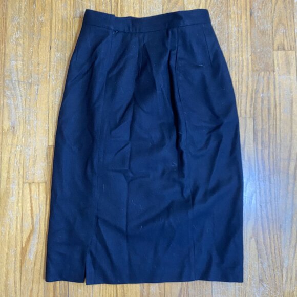 EUC Vintage Black Wool Pencil Skirt Diversity Petite sz 10 - Picture 4 of 4